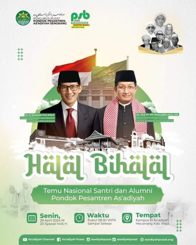 Pondok Pesantren As'adiyah Akan Menggelar Halal Bihalal dengan Menghadirkan Tamu Kehormatan: Sandiaga Uno!